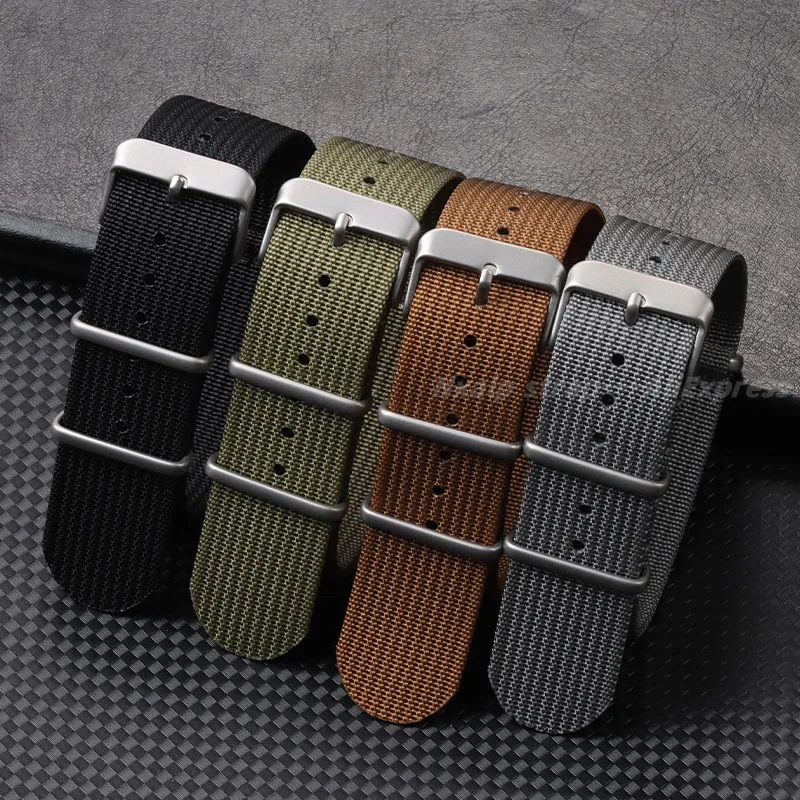 Nylon Nato Strap - 늑골이있는 나일론 시계 스트랩 18mm 20mm