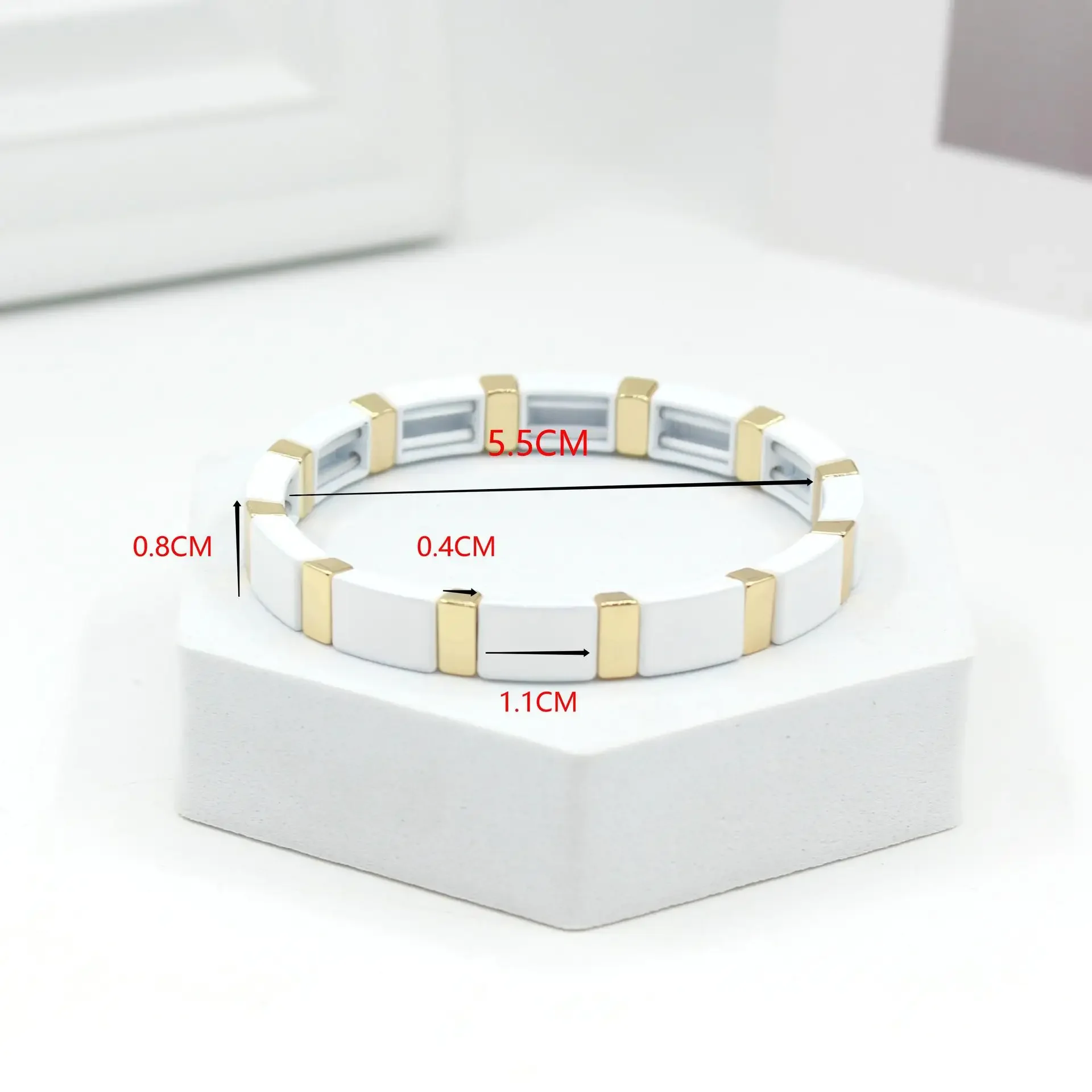 보헤미안 에나멜 화이트 차가운 바람 스태킹 모델, 올  - Ceramic Link Bracelet 리뷰 및 가격