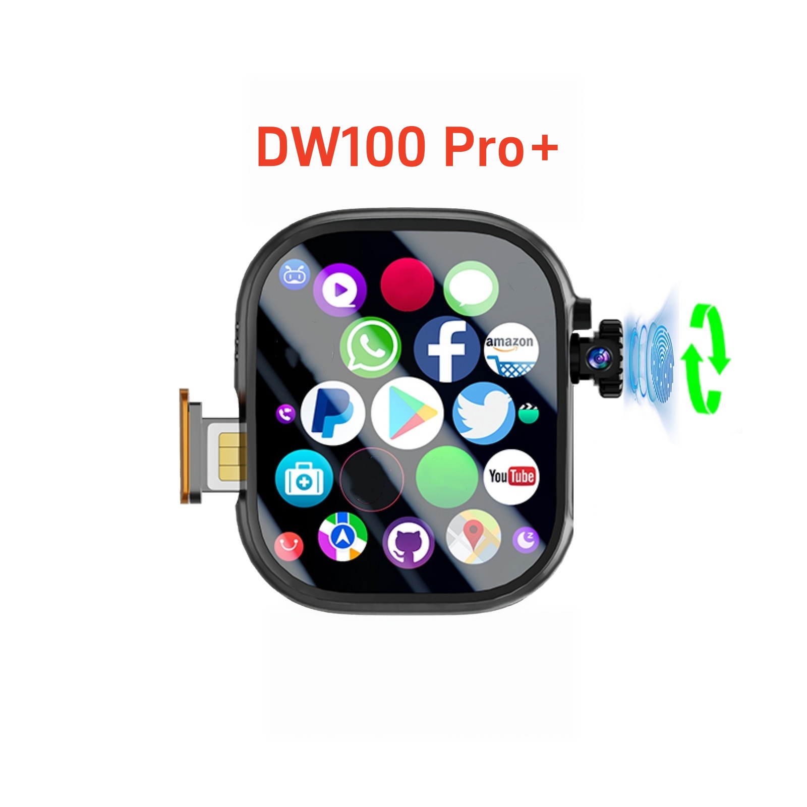 오리지널 DW100 Pro+ 울트라 터치 ID 스마트워 - Smartwatch Id 리뷰 및 가격