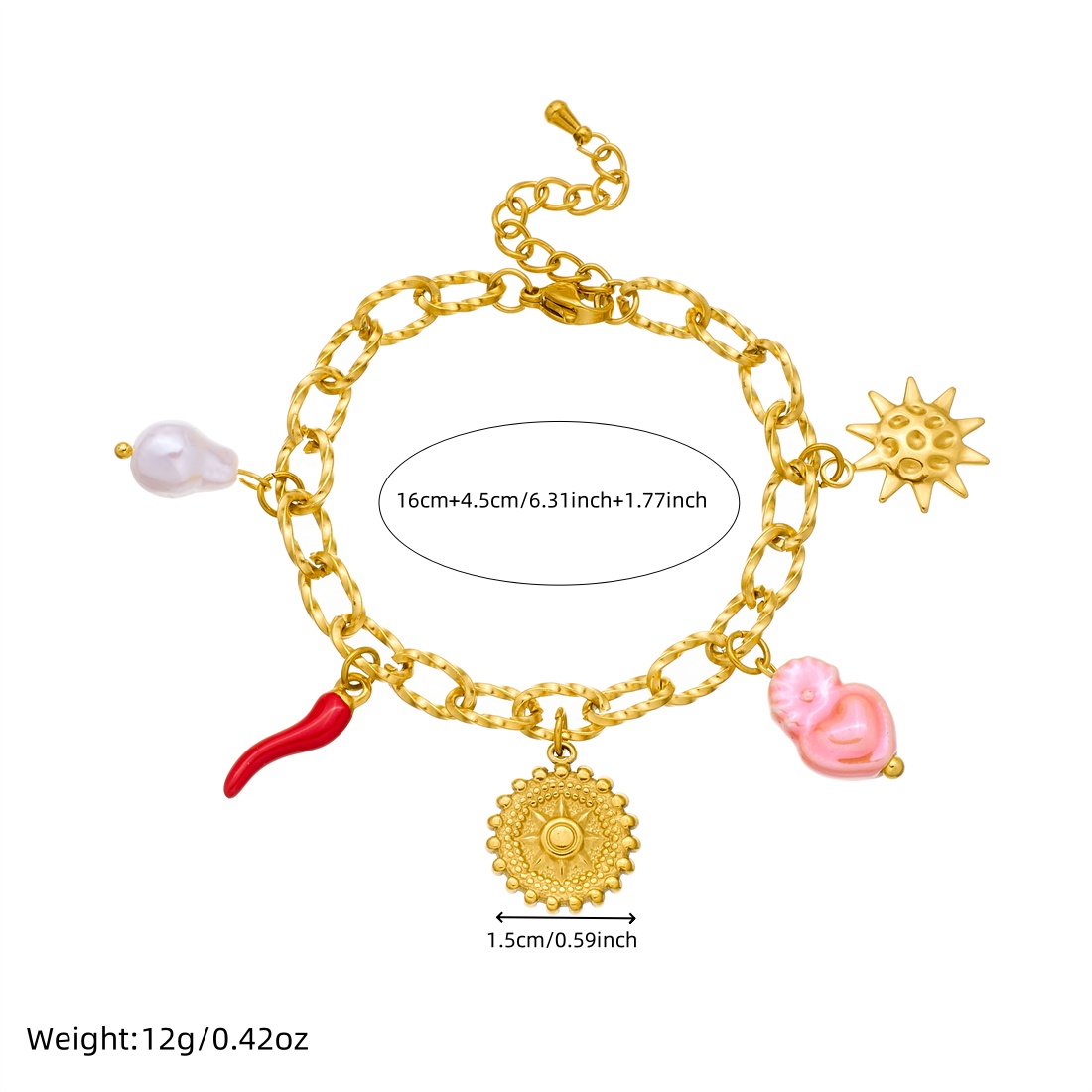 DIEYURO 316L 스테인레스 스틸 골든 라운드 썬 - Ceramic Link Bracelet 리뷰 및 가격